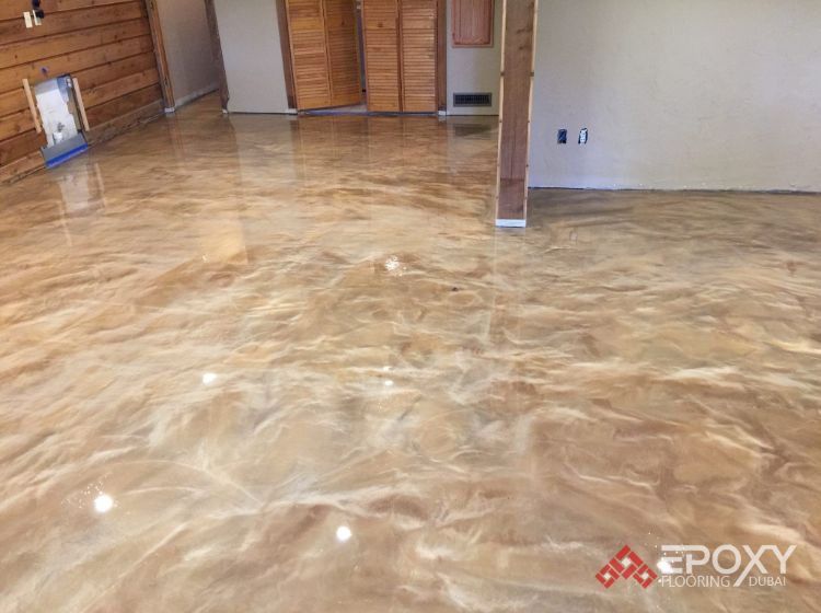 Classic metallic epoxy flooring